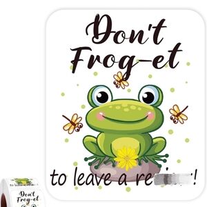 New frog don't forget to leave a review stickers